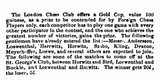 CP - v1 N3 p19 (Aug 2, 1851) -- RR notice 100 Guinea prize